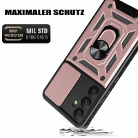 Outdoor Panzer Hülle für Samsung Galaxy A35 mit Kameraschutz Ringhalter Bumper  Rosegold