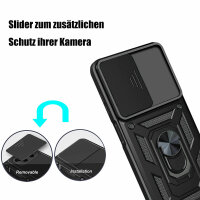 Outdoor Panzer Hülle für Samsung Galaxy A52 mit Kameraschutz Ringhalter Bumper Schwarz