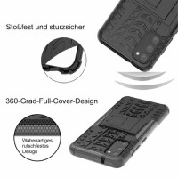 Handy Tasche für Samsung Galaxy Case Panzer Hülle Cover Schutzhülle Etui Bumper Galaxy S20 SM-G980 Rot