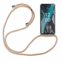 Handykette für Nokia C22 Handyhülle mit Band Umhängehülle mit Band Hülle Cover  Beige / Braun