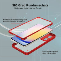 Handyhülle für Samsung Galaxy A25 – 360° Panzer Case mit Displayschutz Rot