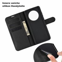 Handy Tasche Huawei Handyhülle Cover Case Klapp Schutz Hülle Etui Wallet Bumper Huawei P-Smart 2021 Schwarz