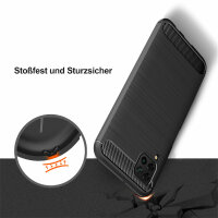 Huawei P40 Lite Carbon Hülle Schutzhülle TPU Bumper Outdoor Cover Handy Tasche