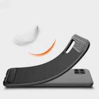 Huawei P40 Lite Carbon Hülle Schutzhülle TPU Bumper Outdoor Cover Handy Tasche
