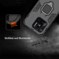 Xiaomi Redmi 10C, Hülle Schutzhülle Handyhülle Silikon Case 360° Drehbarer Ring Schwarz