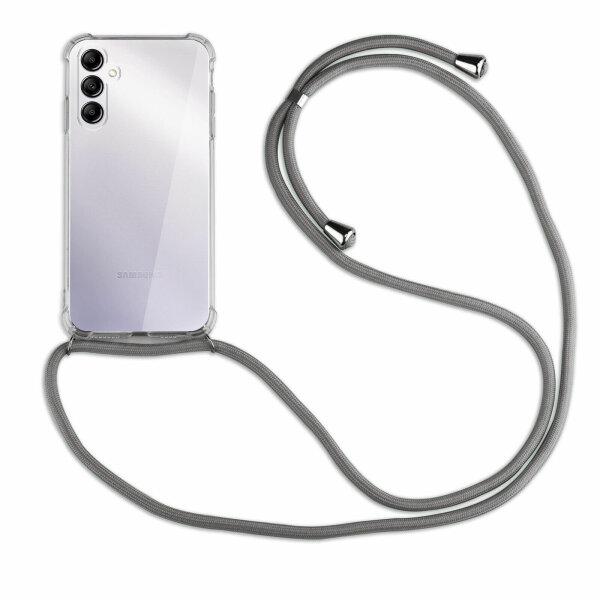 Handykette für Samsung Galaxy A14 Handyhülle mit Band Case Hülle mit Kordel Hand Grau