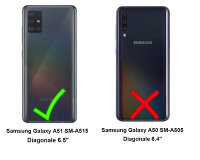 Handy Tasche für Samsung Galaxy A51 SM-A515 Hülle Case Buchhülle Klapphülle TPU Magnet Case Grau