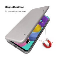 Handy Tasche für Samsung Galaxy A51 SM-A515 Hülle Case Buchhülle Klapphülle TPU Magnet Case Grau