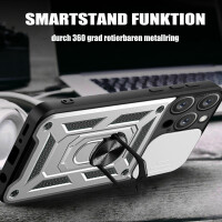 Handyhülle für Apple iPhone 15 Pro - Panzer Case Silber