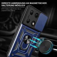 Outdoor Panzer Hülle Xiaomi Redmi Note 13 Pro 4G Handyhülle Kameraschutz Ring Blau