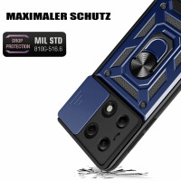 Outdoor Panzer Hülle Xiaomi Redmi Note 13 Pro 4G Handyhülle Kameraschutz Ring Blau
