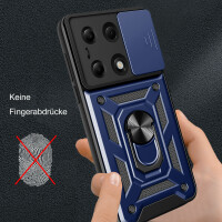 Outdoor Panzer Hülle Xiaomi Redmi Note 13 Pro 4G Handyhülle Kameraschutz Ring Blau