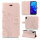 Huawei Handy Tasche Handyhülle Schutz Hülle Blumen Flip Cover Buch Case Etui Huawei Y5 2019 Rosegold
