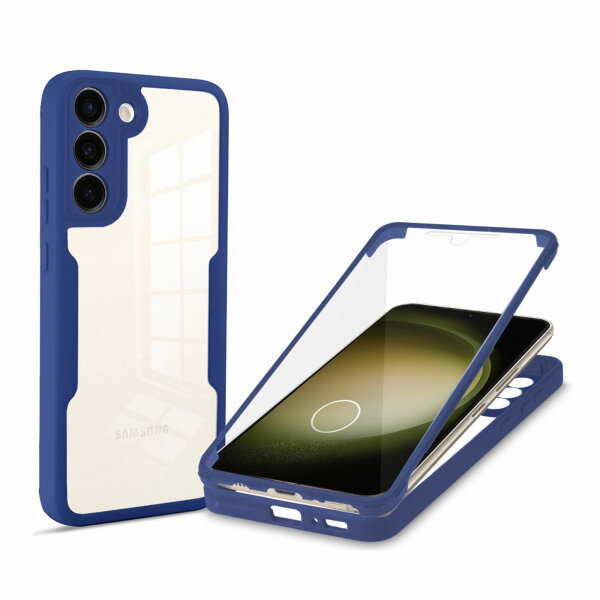 360° Grad Hülle für Samsung Galaxy S23+ vollschutz Integriertem Displayschutz Blau