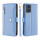 Handykette Motorola Hülle mit Band Handyhülle Kartenfächer Leder Umhängetasche Moto G14 Hellblau