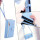 Handykette Motorola Hülle mit Band Handyhülle Kartenfächer Leder Umhängetasche Moto G14 Hellblau