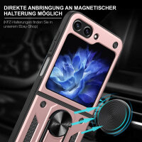 Outdoor Panzer Hülle für Samsung Galaxy Z Flip 5 mit Kameraschutz Ringhalter  Rosegold