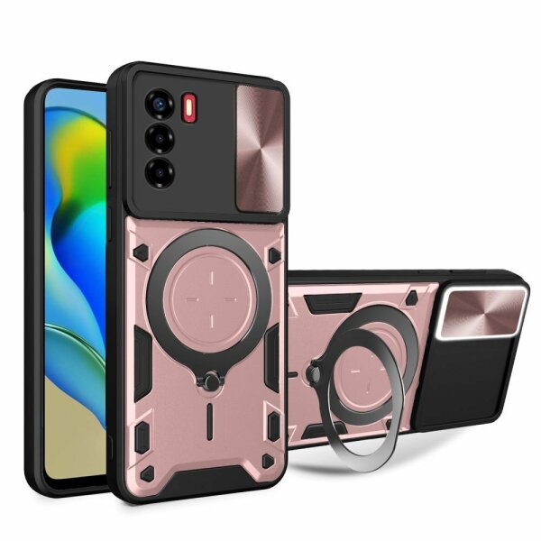 Outdoor Panzer Hülle für ZTE Handyhülle mit Slide Kameraschutz Ringhalter Bumper Blade V30 Vita Rosegold