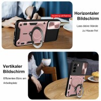 Outdoor Panzer Hülle für ZTE Handyhülle mit Slide Kameraschutz Ringhalter Bumper Blade V30 Vita Rosegold