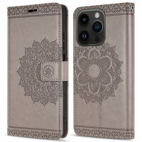 Handyhülle für Apple iPhone 14 Pro – Mandala Case Grau