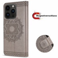 Handyhülle für Apple iPhone 14 Pro – Mandala Case Grau