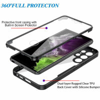 360° Grad Hülle für Samsung S23 Ultra vollschutz mit Integriertem Displayschutz Schwarz