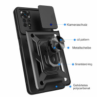 Outdoor Panzer Hülle Motorola Edge 40 Neo Handyhülle mit Kameraschutz Ringhalter Schwarz