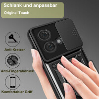 Outdoor Panzer Hülle Motorola Edge 40 Neo Handyhülle mit Kameraschutz Ringhalter Schwarz