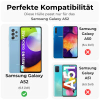 Hülle Für Samsung Galaxy A52 Handy Tasche Handyhülle Wallet Case Flip Cover Etui Blau