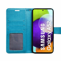 Hülle Für Samsung Galaxy A52 Handy Tasche Handyhülle Wallet Case Flip Cover Etui Blau