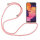Handy Hülle mit Band Schutzhülle Handykette Seil Silikon Handy Tasche mit Schnur Samsung Galaxy A21S SM-A217 Rosa
