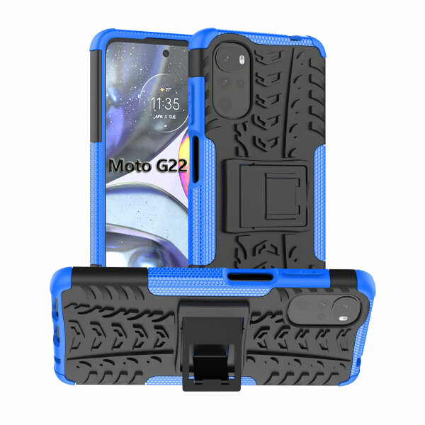 Hülle Motorola Moto G22, E32, E32 Schutzhülle Handytasche Handyhülle Silikon TPU Blau