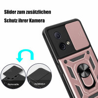Outdoor Panzer Hülle Motorola Moto G84 Handyhülle mit Kameraschutz Ringhalter Rosegold