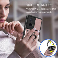 Outdoor Panzer Hülle Motorola Moto G84 Handyhülle mit Kameraschutz Ringhalter Rosegold