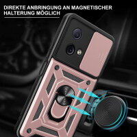 Outdoor Panzer Hülle Motorola Moto G84 Handyhülle mit Kameraschutz Ringhalter Rosegold