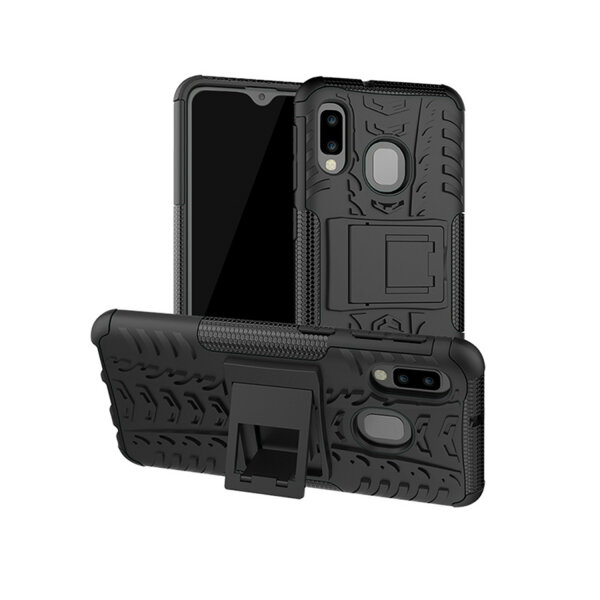 Handy Tasche für Samsung Galaxy Case Panzer Hülle Cover Schutzhülle Etui Bumper Galaxy A20e SM-A202 Schwarz