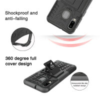 Handy Tasche für Samsung Galaxy Case Panzer Hülle Cover Schutzhülle Etui Bumper Galaxy A20e SM-A202 Schwarz