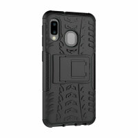 Handy Tasche für Samsung Galaxy Case Panzer Hülle Cover Schutzhülle Etui Bumper Galaxy A20e SM-A202 Schwarz