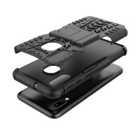 Handy Tasche für Samsung Galaxy Case Panzer Hülle Cover Schutzhülle Etui Bumper Galaxy A20e SM-A202 Schwarz