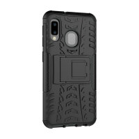 Handy Tasche für Samsung Galaxy Case Panzer Hülle Cover Schutzhülle Etui Bumper Galaxy A20e SM-A202 Schwarz