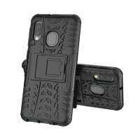 Handy Tasche für Samsung Galaxy Case Panzer Hülle Cover Schutzhülle Etui Bumper Galaxy A20e SM-A202 Schwarz