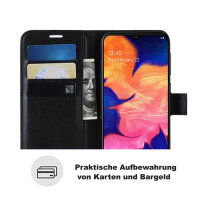 Handy Tasche für Samsung Galaxy Cover Case Buch Klapp Schutz Hülle Etui Wallet Samsung Galaxy A10 SM-A105 Schwarz