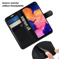 Handy Tasche für Samsung Galaxy Cover Case Buch Klapp Schutz Hülle Etui Wallet Samsung Galaxy A10 SM-A105 Schwarz