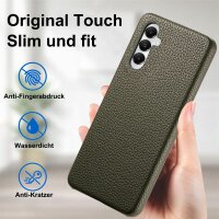 Hülle Handyhülle Stoßfeste Handy Tasche Ultra-Dünn Case Leder Bumper für Samsung Galaxy A05s Grün