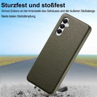 Hülle Handyhülle Stoßfeste Handy Tasche Ultra-Dünn Case Leder Bumper für Samsung Galaxy A05s Grün
