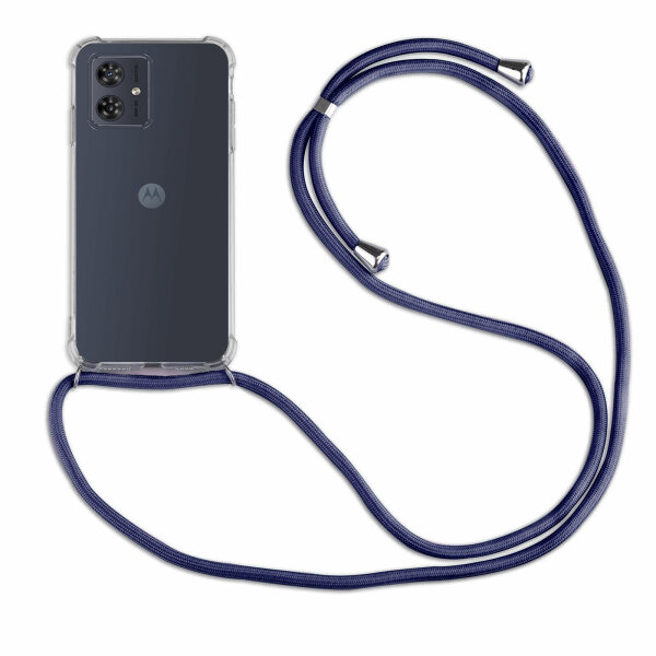 Handykette für Motorola Moto G54 Handyhülle mit Band Hülle mit Schnur Back Cover Blau