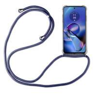 Handykette für Motorola Moto G54 Handyhülle mit Band Hülle mit Schnur Back Cover Blau