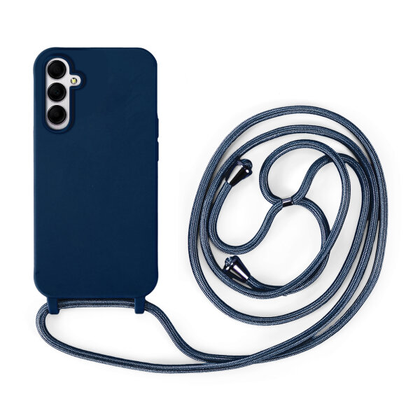 Handykette für Samsung Hanyhülle mit Band Hülle mit Kodel Smartphone Halskette Galaxy A14 Blau