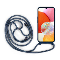 Handykette für Samsung Hanyhülle mit Band Hülle mit Kodel Smartphone Halskette Galaxy A14 Blau