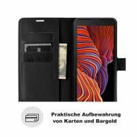 Handyhülle für Samsung Galaxy Xcover 5 – Klapphülle PU-Leder Schwarz